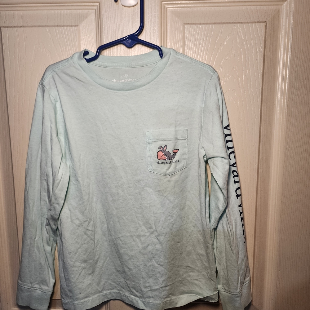 Vineyard Vines Kids Easter Light Blue Long Sleeve Tee Size 6
